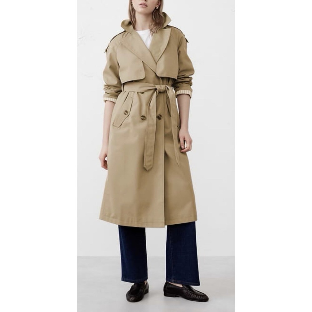 Banana Republic Timeless Trench Coat Maverick Tan XL Neutral Minimalist Utility